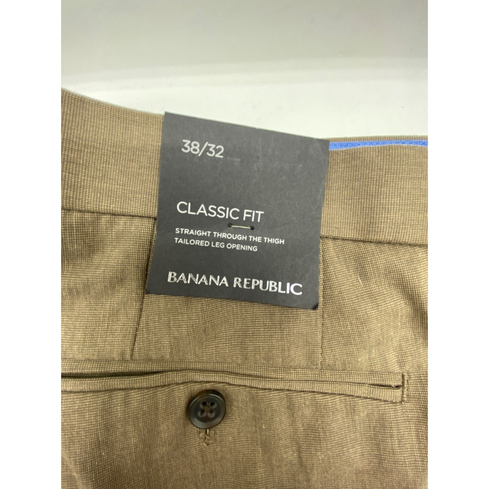 Banana Republic Classic Fit Mens Khaki Brown Cotton Trousers 38x32 429733-01-1 - Picture 3 of 5